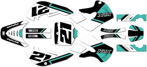 Graphics Kit for Kawasaki KLX 110 (2002-2009) Enigma Series Red 09 Mil - Dirt bike Custom Racing Graphics Decals Stickers Kit, no-plastics in Saudi Arabia
