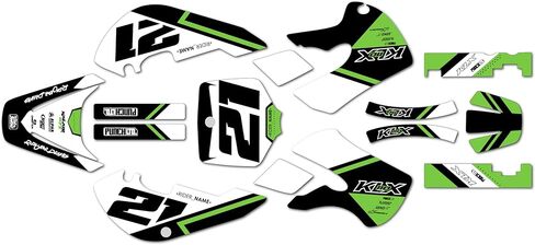 Graphics Kit for Kawasaki KLX 110 (2002-2009) Enigma Series Red 09 Mil - Dirt bike Custom Racing Graphics Decals Stickers Kit, no-plastics in Saudi Arabia