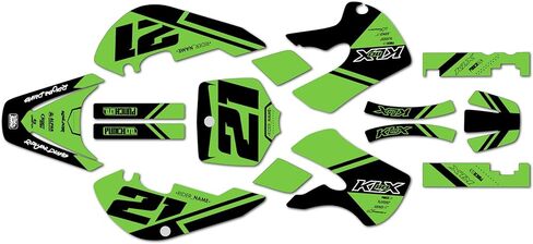 Graphics Kit for Kawasaki KLX 110 (2002-2009) Enigma Series Red 09 Mil - Dirt bike Custom Racing Graphics Decals Stickers Kit, no-plastics in Saudi Arabia