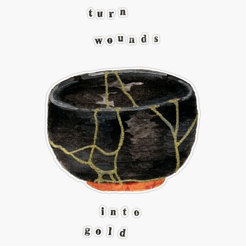 Kintsugi بدوره الجروح إلى الذهب ملصق الفينيل ملصق مضاد للمياه ملصق سيارة محمول جدار نافذة ملصقات للسيارة متعددة الأشكال 5" in Kuwait