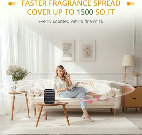 Hotel Collection Diffuser,Wireless Battery Powered,Bluetooth App,Waterless Essential Oil Diffuser,Scent Air Machine for Home,Cold Air Diffusers for Home,Nebulizing Diffuser - Checkered White in Saudi Arabia