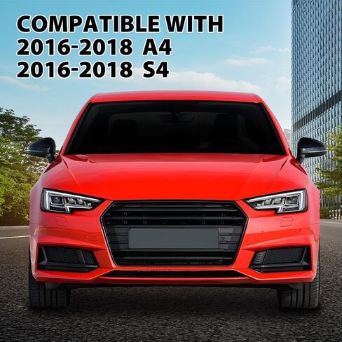 G-PLUS Front Bumper Fog Light Lamp Mesh Grill Grille Compatible with Audi A4 B8 2008-2012 Fog Light Cover Glossy in Saudi Arabia
