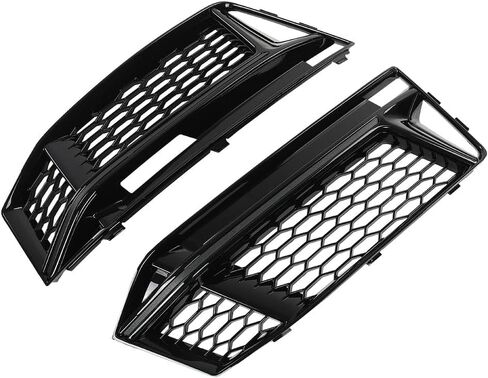 G-PLUS Front Bumper Fog Light Lamp Mesh Grill Grille Compatible with Audi A4 B8 2008-2012 Fog Light Cover Glossy in Saudi Arabia
