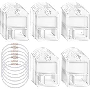BENECREAT 30Pcs Acrylic Floss Drops with 6Pcs Stainless Steel Wire, Embroidery Thread Organizers, Shield Shape Thread Winding Boards Floss Chips for Embroidery Floss Organization