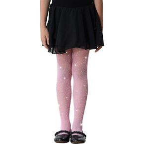 Century Star Girls Fishnet Stockings Tights Rhinestone Sparkle Tights for Girls Toddler Glitter Tights Kids Halloween Tights