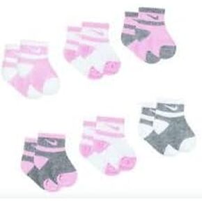 Nike Baby Lightweight Ankle Socks (US, Age, 12 Months, 24 Months, Pink/Grey/White)
