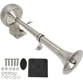 Loud Single Trumpet 328DB 12V 30W VXH1112MAR‑C Stainless Steel Air Horn Universal for Boats RVs Yachts