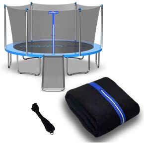 Trampoline Replacement Safety Enclosure Net for 6 Straight Poles Round Frame Trampolines, Breathable and Weather-Resistant Trampoline Net with Adjustable Straps (Net Only)