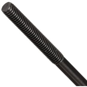 Carbon Steel Stud, Ends Threaded Equally, Black Oxide Finish, M6-1.0 Threads, 110mm Length, 31mm Threaded Lengths, Made in US (Pack of 2)