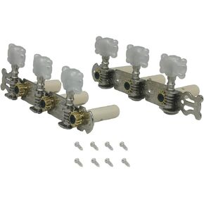 مطلي بالكروم 3 على لوحة موالف ليرا ستايل كلاسيكي جيتار سلسلة رأس ضبط دبوس مفتاح مجموعة موالف، رؤوس آلة سلسلة الجيتار ضبط أوتاد مفاتيح زر فراشة لؤلؤية نيكل QH-JD-001S in Kuwait