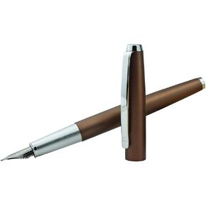 HongDian 525 Dark Blue Fountain Pen, Extra Fine Nib Classic Pen Includes Metal Pen Case and Refillable Converter