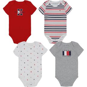 Tommy Hilfiger Baby Boys 4 Pack Short Sleeve Bodysuit4 Pack Short Sleeve Bodysuit