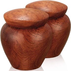 2 Pcs Mini Keepsake Cremation Urn Wood Grain for PET or Human Ashes, Sharing Personal Funeral for Human