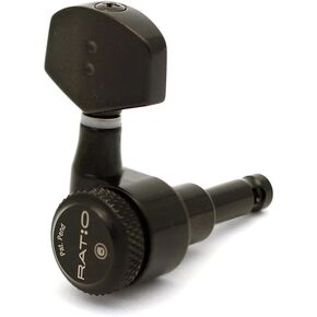 Graph Tech Electric Locking 3+3 Contemporary Tuning Machine Set 2-Pin Black