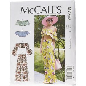 McCall's Patterns Misses' Tops and Pants, Y (XSM-SML-MED)