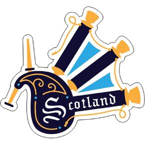 Vagabond Heart Scotland Sticker - Weatherproof Vinyl Souvenir Bagpipes Decal
