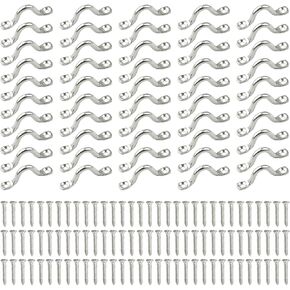 50 Pcs 316 Stainless Steel Eye Straps 2 Inch M5 Outdoor Hanging Hardware U Hook with100 PCS Stainless Steel Screws