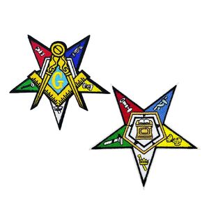 2 pcs set Masonic Order of The Eastern Star Embroidered Iron On Patches