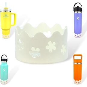 Retro Flower Protective Silicone Boot Sleeve for Stanley Tumbler Hydro Flask Owala Yeti Simple Modern Iron Flask Tumbler Stanley Cup Accessories