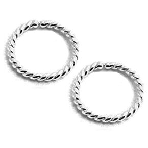 5 mm Small Twisted Silver Huggie Hoop Earrings for Women Girls Cartilage Nose Helix Tragus (5mm | 20 GA, Argentium Silver | Twisted Wire)
