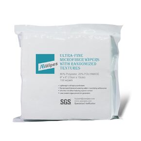 Cleanroom Microfiber Wipes Mixed Weave Superfine 9" X9“ (100 Counts/Bags) Lint Free Cloths with Randomized Textures, Laser Sealed Edges (MFR14009)