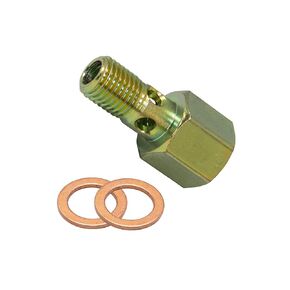 GlowShift Fuel Pressure Banjo Bolt Sensor Thread Adapter Compatible with P7100 12-Valve Dodge Ram 2500 3500 Cummins Diesel 1994-1998 - Installs to Fuel Filter Housing - Includes Crush Washers