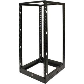 Navepoint 25U Professional 4-Post IT Open Frame Server Network Relay Rack 4.5 Feet Tall Black