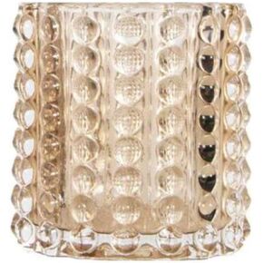 Zoe Medium Hobnail Vase — Sophisticated Amber Color — by Alice Lane Home Collection — Beautiful Raised Polka Dot and Bubble Design — Warm and Soft for Kitchen and Living Spaces