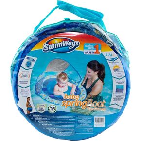 SwimWays Baby Spring Float Sun Canopy - Blue Sea Life - 9-24 Months