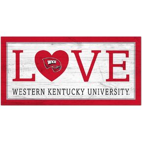 Fan Creations NCAA Western Kentucky Hilltoppers Unisex Western Kentucky Love Sign, Team Color, 6 x 12
