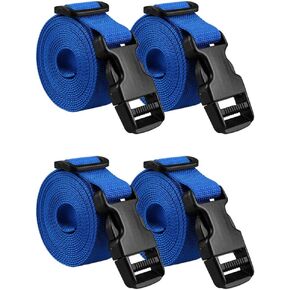 XTACER Backpack Accessory Strap Luggage Straps Cover Strap Sleeping Bag Strap with Buckle Blue- Release Buckle Straps (4-Pack)
