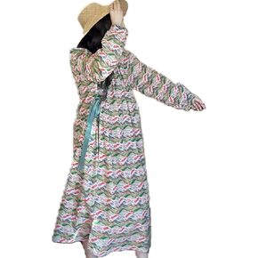 Ailizeye Women's Pajamas Long Sleeve V-Neck 100 Cotton Printed Comfortable Casual Chinese Style Pajamas Robe