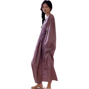 Ailizeye Women's Pajamas Long Sleeve V-Neck 100 Cotton Printed Comfortable Casual Chinese Style Pajamas Robe