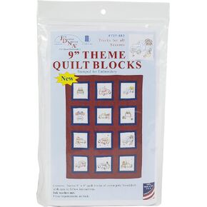 Jack Dempsey Trucks for All Seasons Quilt Blocks, White