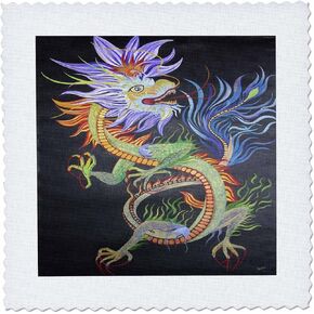 3dRose qs_46718_3 Chinese Dragon Chinese Dragon, Chinese Mythology, Dragoncreature, Yang, Chinese New Year Quilt Square, 8 by 8-Inch