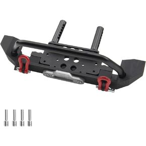 ShareGoo Metal Bumper with Tow Trailer Compatible with Axial SCX10 90046 90047 Traxxas TRX-4 Redcat Gen8 1/10 RC Crawler Car (Front Bumper)