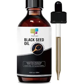 Black Seed Oil Organic Cold-Pressed Rich in Thymoquinone and Omega 3-6-9 Useful for Anyone Looking to Support a Radiant Skin and Lustrous Hair 4.06 oz