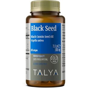 TALYA Black Seed Oil Softgel with High Thymoquinone - Immune Support - Digestive Health - Brain Function - Joint Mobility - Cold-Pressed from Non-GMO Turkish Black Cumin Nigella Sativa Seeds
