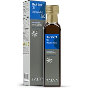 Talya Black Seed Oil 8.45oz: High Thymoquinone - Cold Pressed, no Pesticides, 100% Turkish Black Cumin Nigella Sativa Seed Oil, Non-GMO, 100% Liquid Pure Blackseed Oil, Glass Bottle