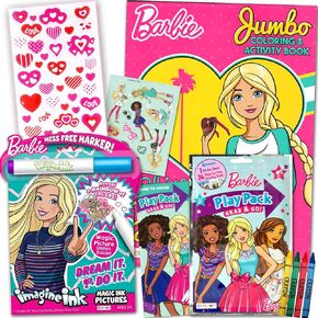 Barbie Coloring Book and Sticker Activity Set for Kids - Bundle with Barbie Book, Barbie Imagine Ink,Barbie Play Pack, Stickers, and More