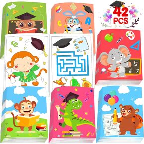 42Pcs Kindergarten Graduation Mini Coloring Books for Kids Preschool School Classroom Party Favors Small Activity Books Bulk for Student Teacher Congrats Grad Gift Goodie Bags Stuffer Artwork Supplies