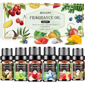 Bakery Essential Oils Set - Fragrance Oil for Diffusers for Home, Candle Making - Pumpkin Pie, Coffee Cake, Gingerbread, Cherry Cheesecake Aromatherapy Scented Oils (6x10ML)