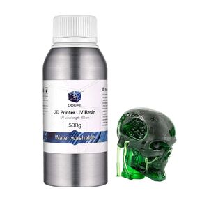 DOUMII Water Washable 3D Resin – 405nm UV Cured 3D Printing Resin, for LCD 3D Printers, Easy to Clean and Cure, Fast Curing with High Precision. (Black, 500G)