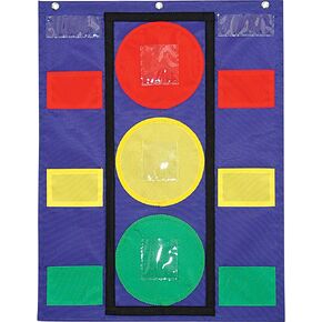 Carson Dellosa 26" x 19.75" Stoplight Behavior Pocket Chart for Classroom, Behavioral Learning Tool With 30 Dry-Erase Student Sticks and Pockets for Homeschool or Classroom Behavior Management
