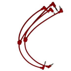 Starving Students Music Supplies Luigi's Modular M-Doppio Mini Y Right Angled Splitter Patch Cables 15cm x 30cm - 2 Pack (Red) - 3.5mm Splitter for Eurorack Modular Synthesizer