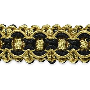 Trims by the Yard Gabrielle Decorative Braid Trim | Black/ Gold | (10 yard cut)