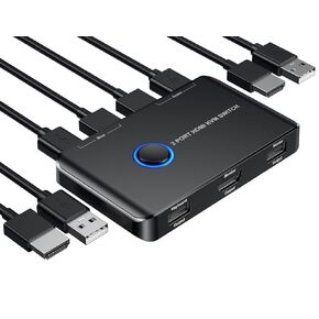 Generic KVM Switch, Giimake KVM Switch HDMI,USB KVM Switch for 2 Computers Sharing One HD Monitor and Keyboard Mouse