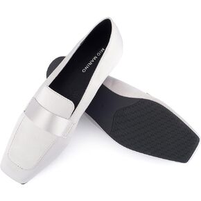 Mio Marino Comfortable Flat Dress Shoes for Women - Square Toe Satin Flats