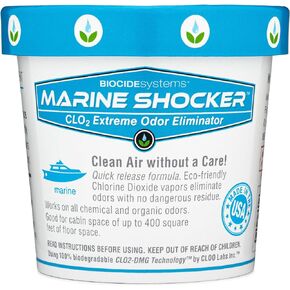 Biocide Systems Marine Shocker, Quick Release Odor Eliminator for Boats, Eco-Friendly Chlorine Dioxide Odor Bomb for Removing Mildew, Fish, & Food Smells, Up to 250 Cubic Feet of Interior Space