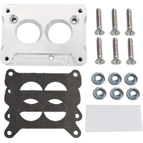 Tektall Intake manifold adapter for TBI adapts a small block 1.75" bore throttle body injection 1" thick Fits Pattern 2-barrel Manifold 500 350 CFM early carbs Alloy Durable